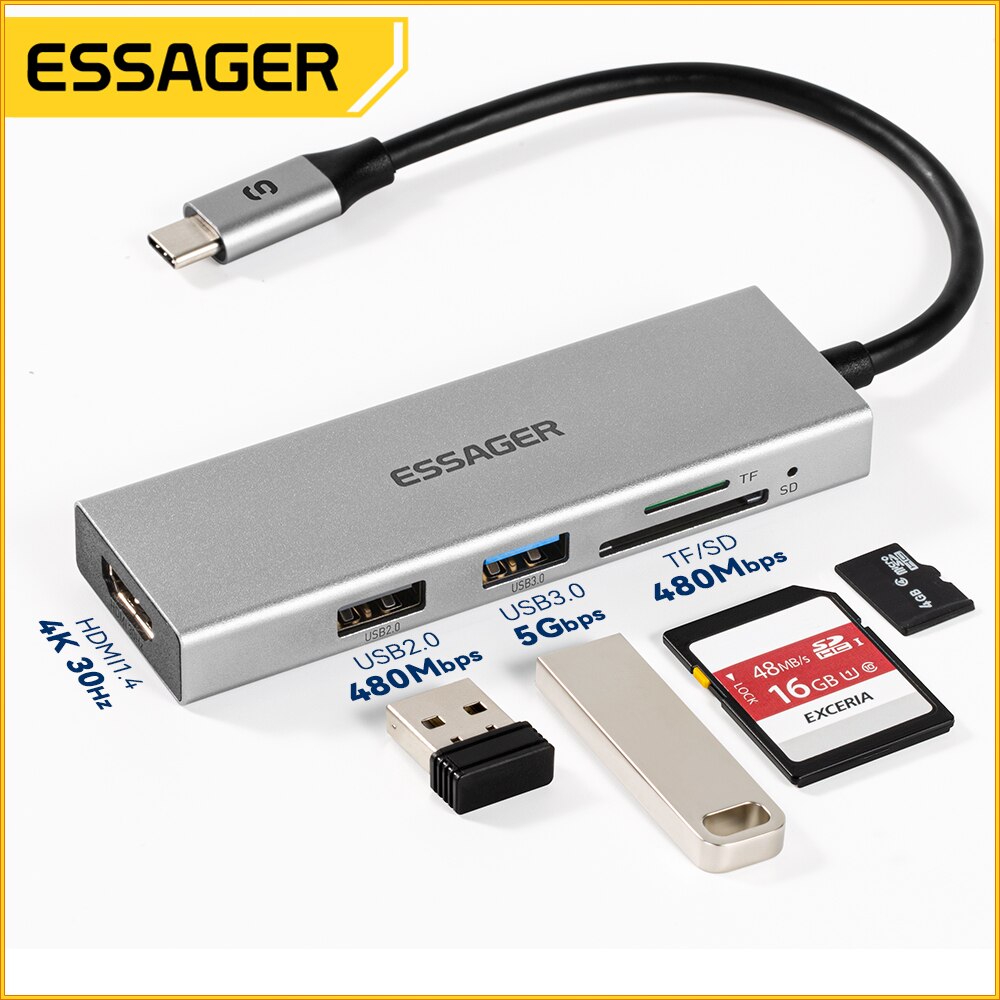 Essager 5 in 1 USB C 허브 HDMI-4 - Hdmi Adapter Tablet 리뷰 및 가격