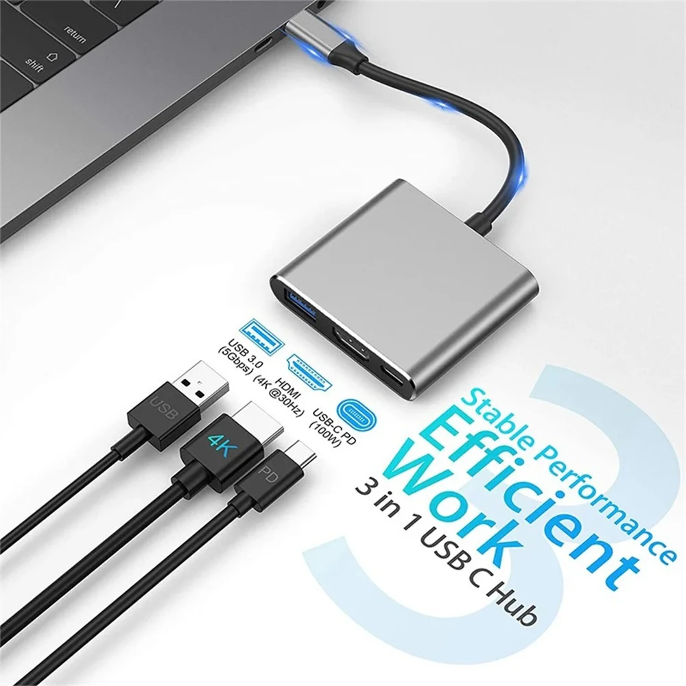 USB C 허브 3-in-1 멀티포트 어댑터, 4K H - Hdmi Adapter Tablet 리뷰 및 가격