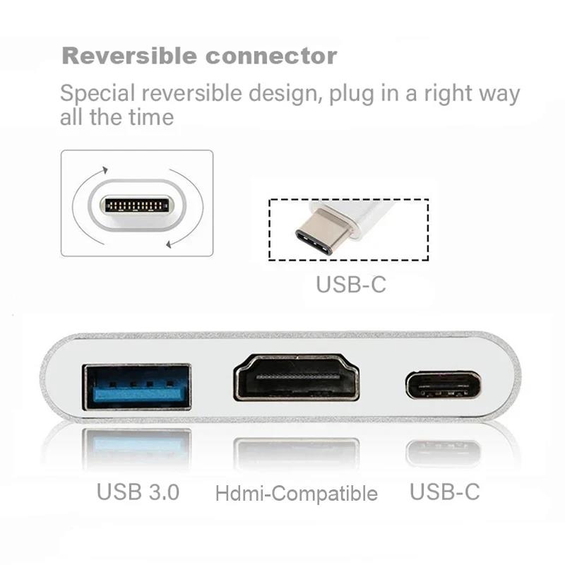 3 in 1 타입 C to HDMI 호환 어댑터 USB - Hdmi Adapter Tablet 리뷰 및 가격
