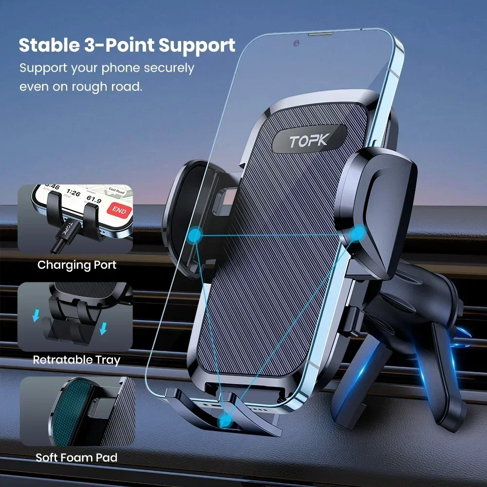 TOPK D36T 중력식 차량용 휴대폰 거치대 에어벤트 - Car Accessories Tablet Holder 리뷰 및 가격